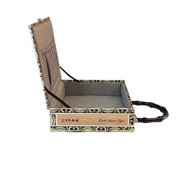 Vintage Blossom Cowgirl Horse Western Cigar Box Purse Handbag Top Handle - Picture 12 of 15